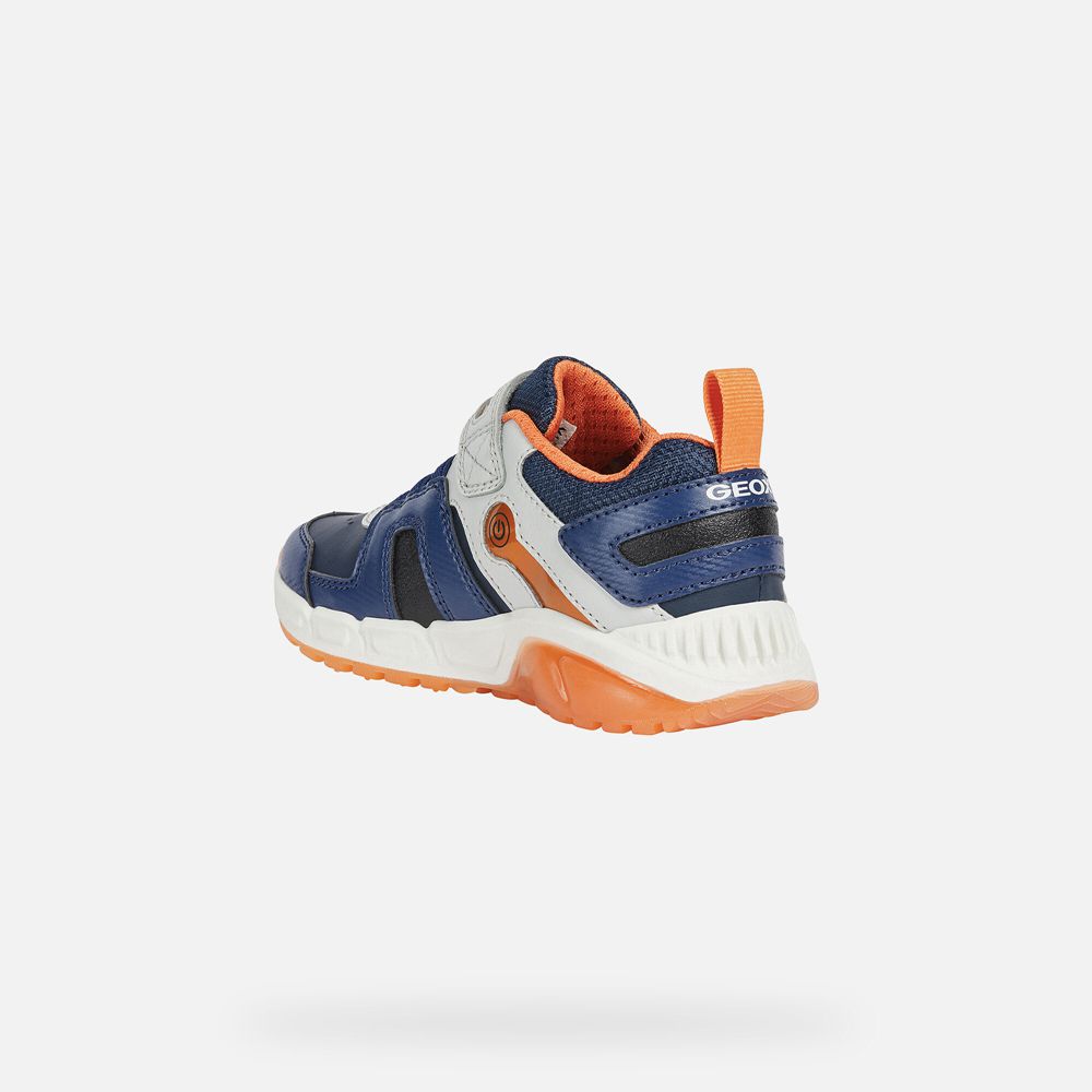 Tenis Geox Menino Azul Marinho/Laranja - Spaziale - XWSGI0749